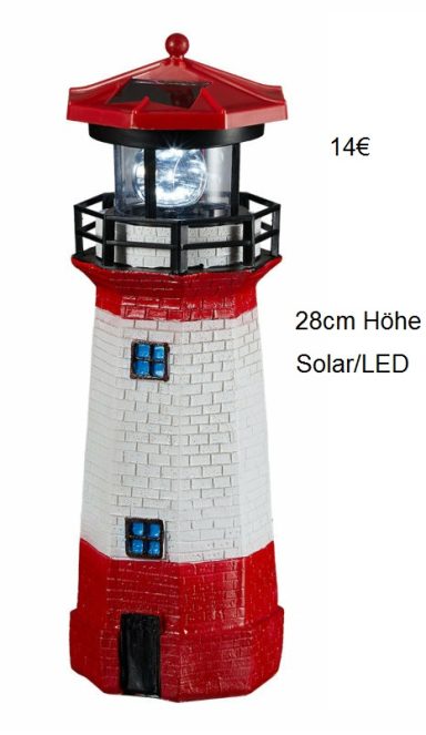 Deko Leuchtturm 28cm Höhe Leuchtturm