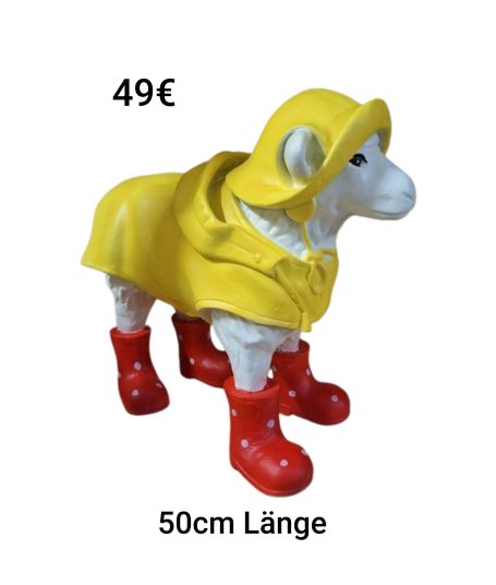 Deko Schaf Regenmantel Rot Deko Schaf